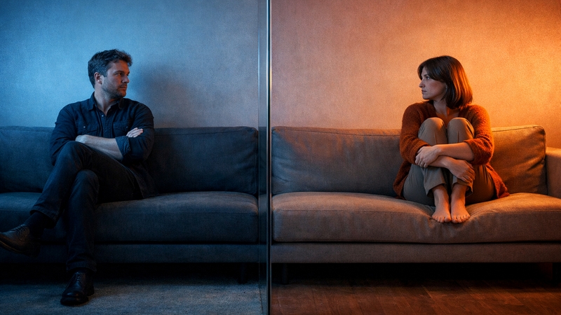 Metafora citové vzdálenosti mezi partnery, kteří se vyhýbají otevřenému řešení problémů