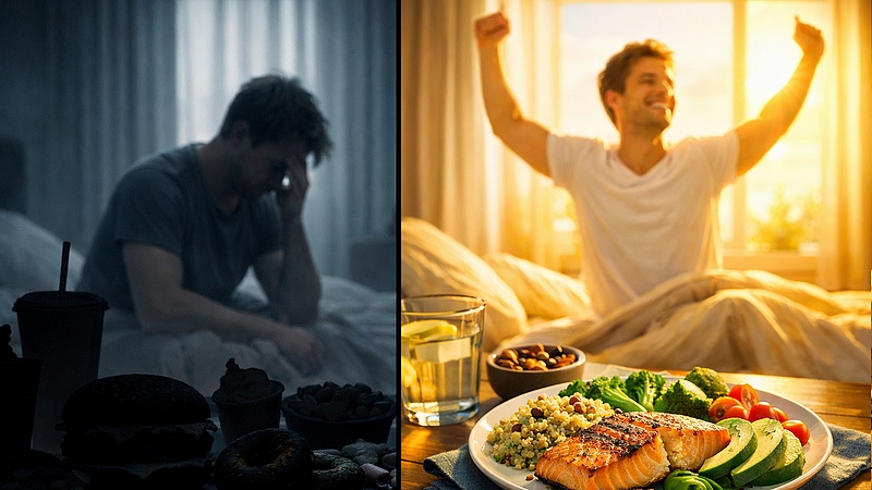 Srovnání vlivu nezdravé a zdravé večeře na ranní vitalitu a kvalitu probouzení